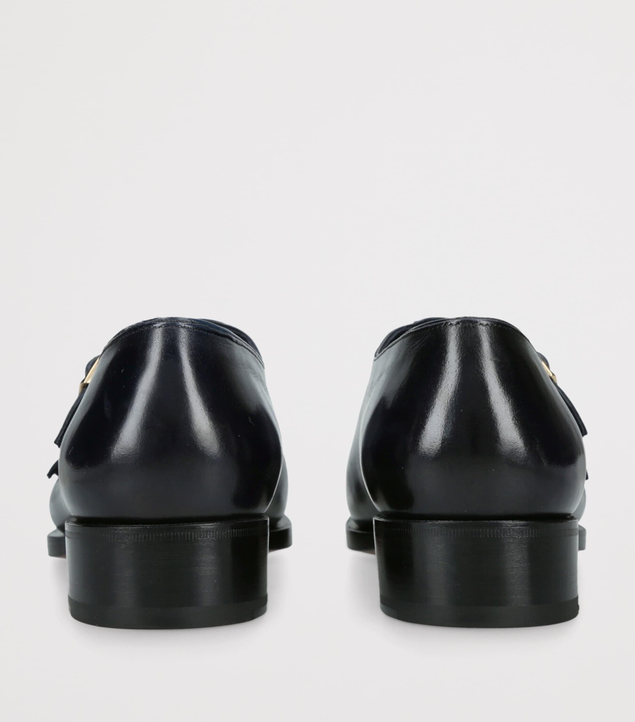 Leather Eterna Double Monk Oxford Shoes NAVY Image 2