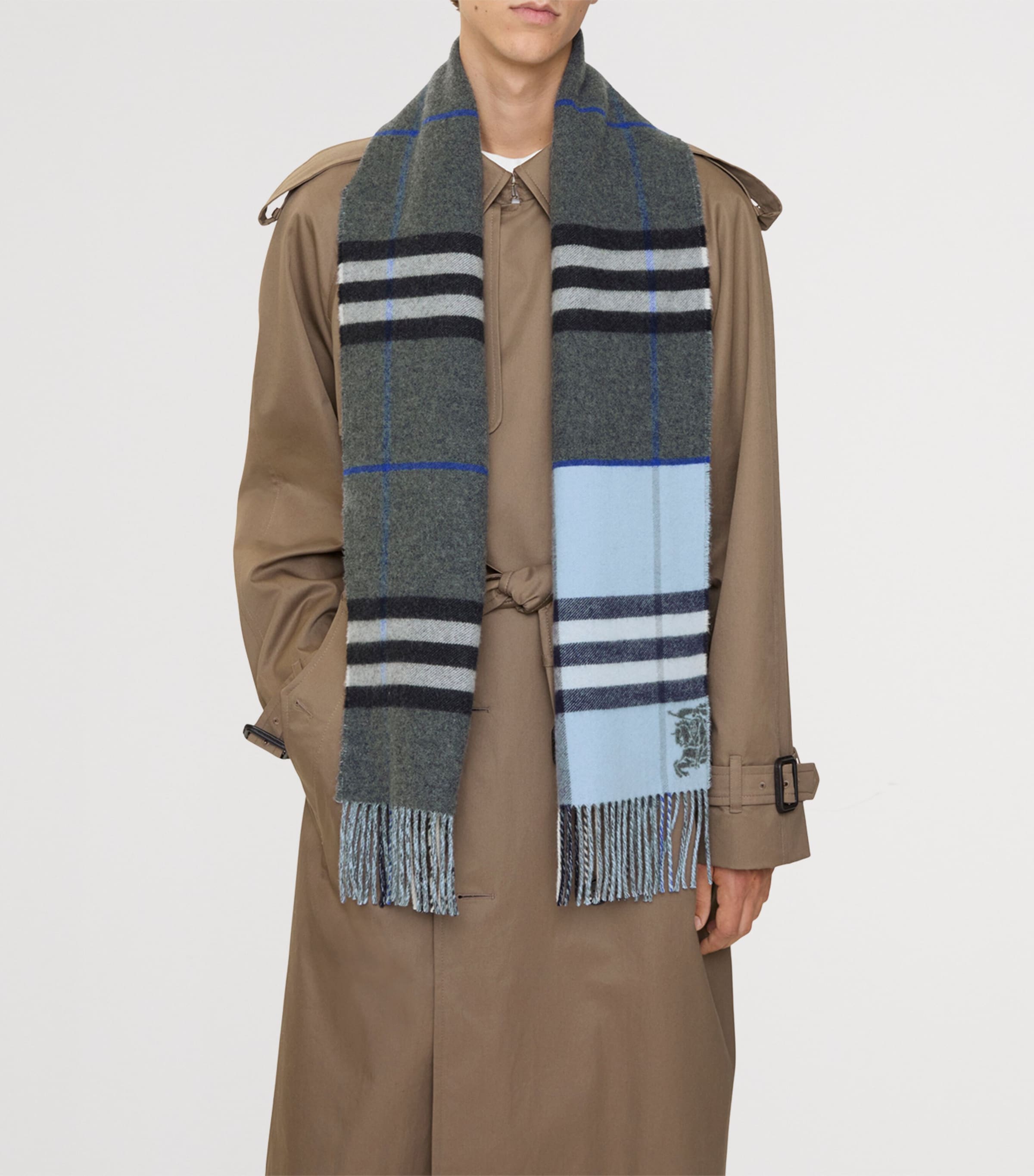 Cashmere Contrast Check Scarf MARLBOROUGH/BANK Image 4