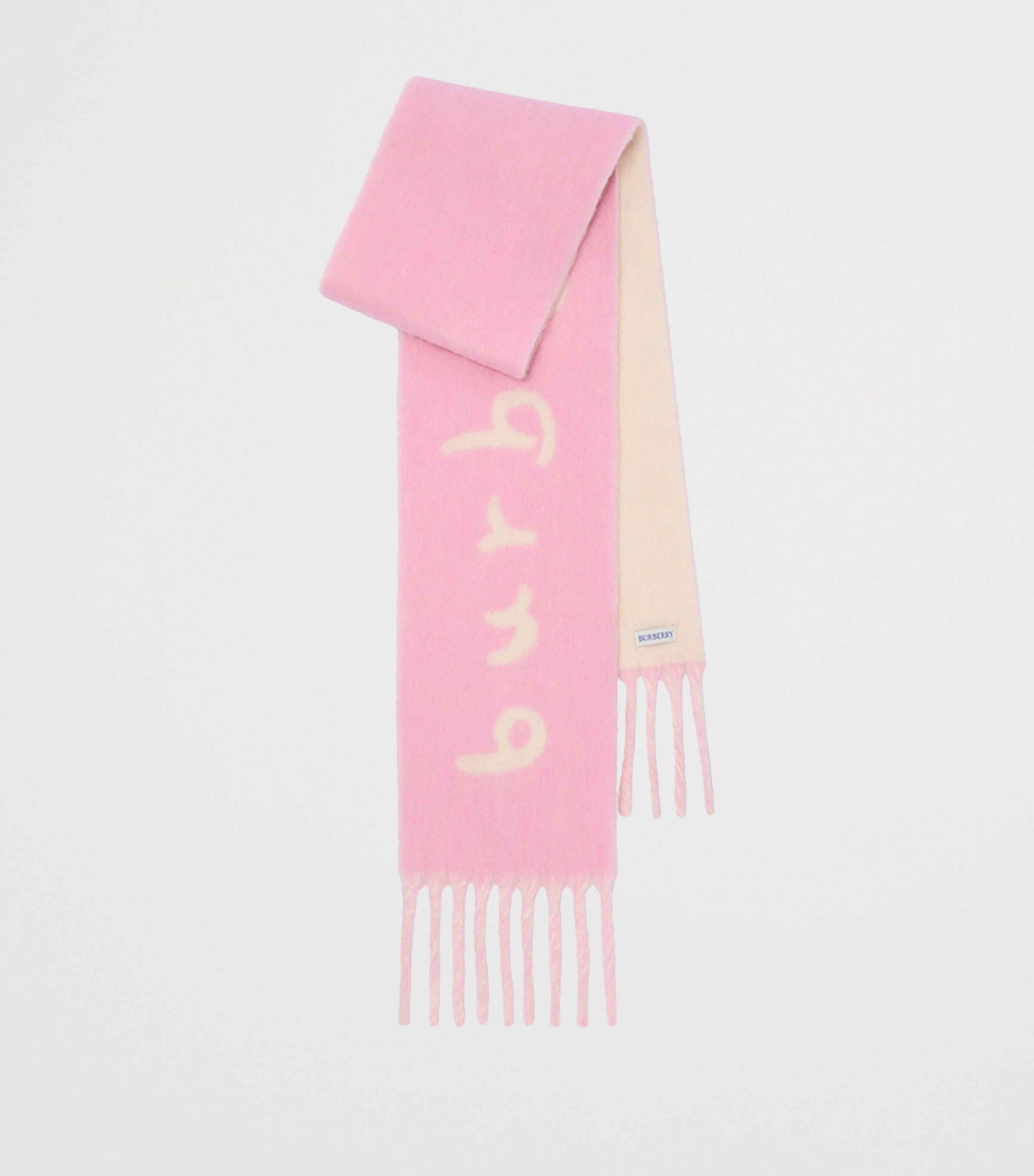 Alpaca Wool-Blend Reversible Scarf SUGAR PINK Image 2