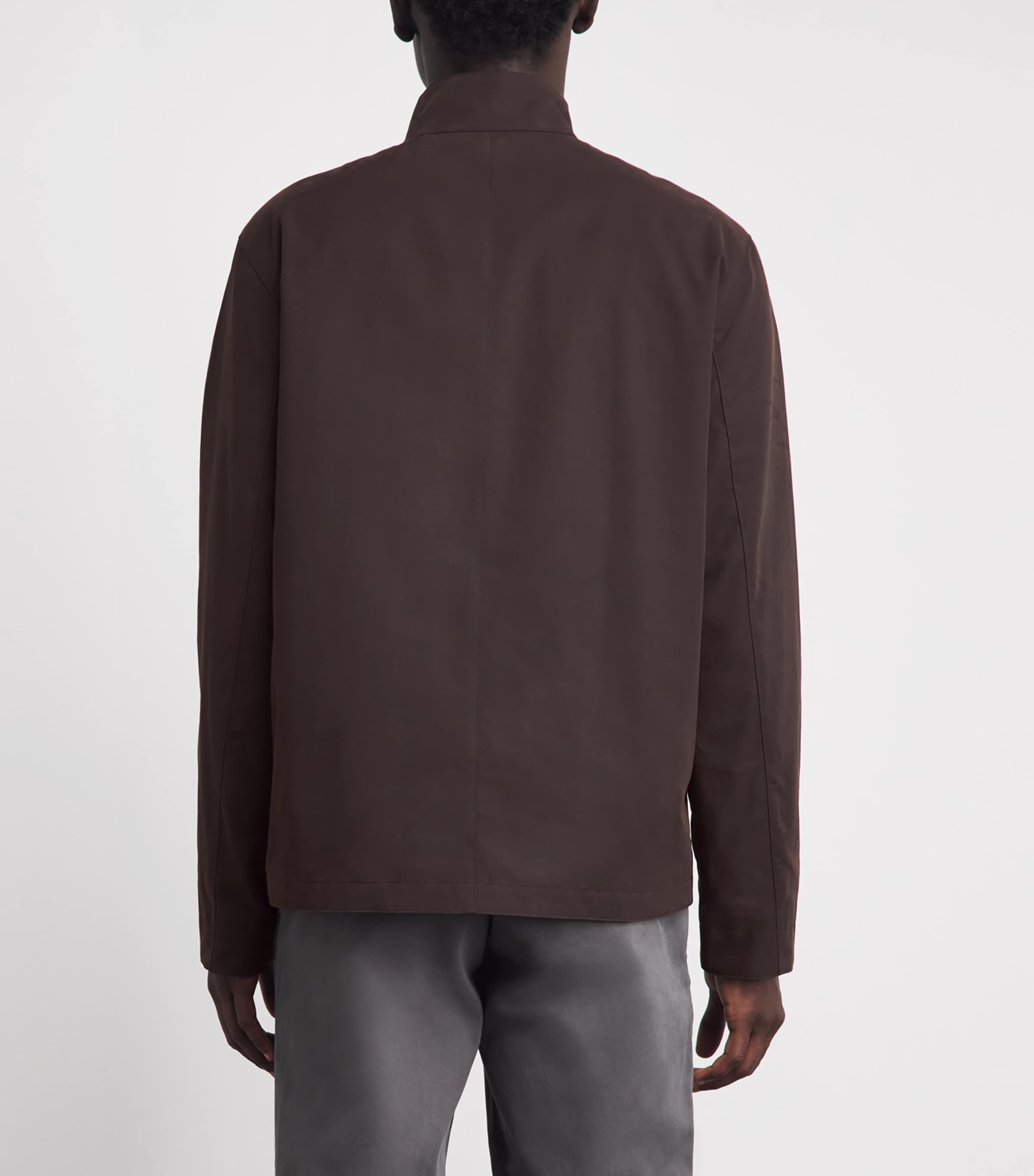 Vince Mens Band-Collar Jacket Arabica Image 5