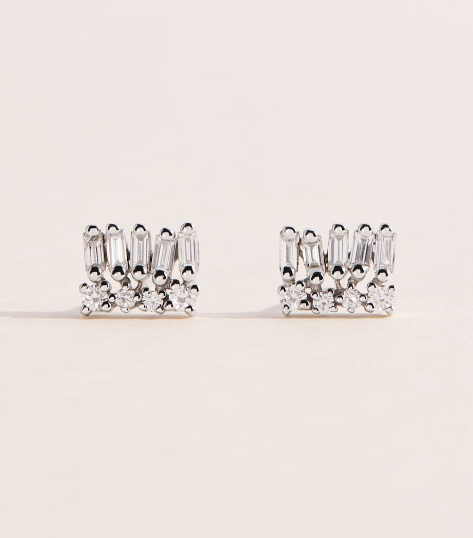 Suzanne Kalan White Gold and Diamond Short Stack Stud Earrings Wg/wd Image 1