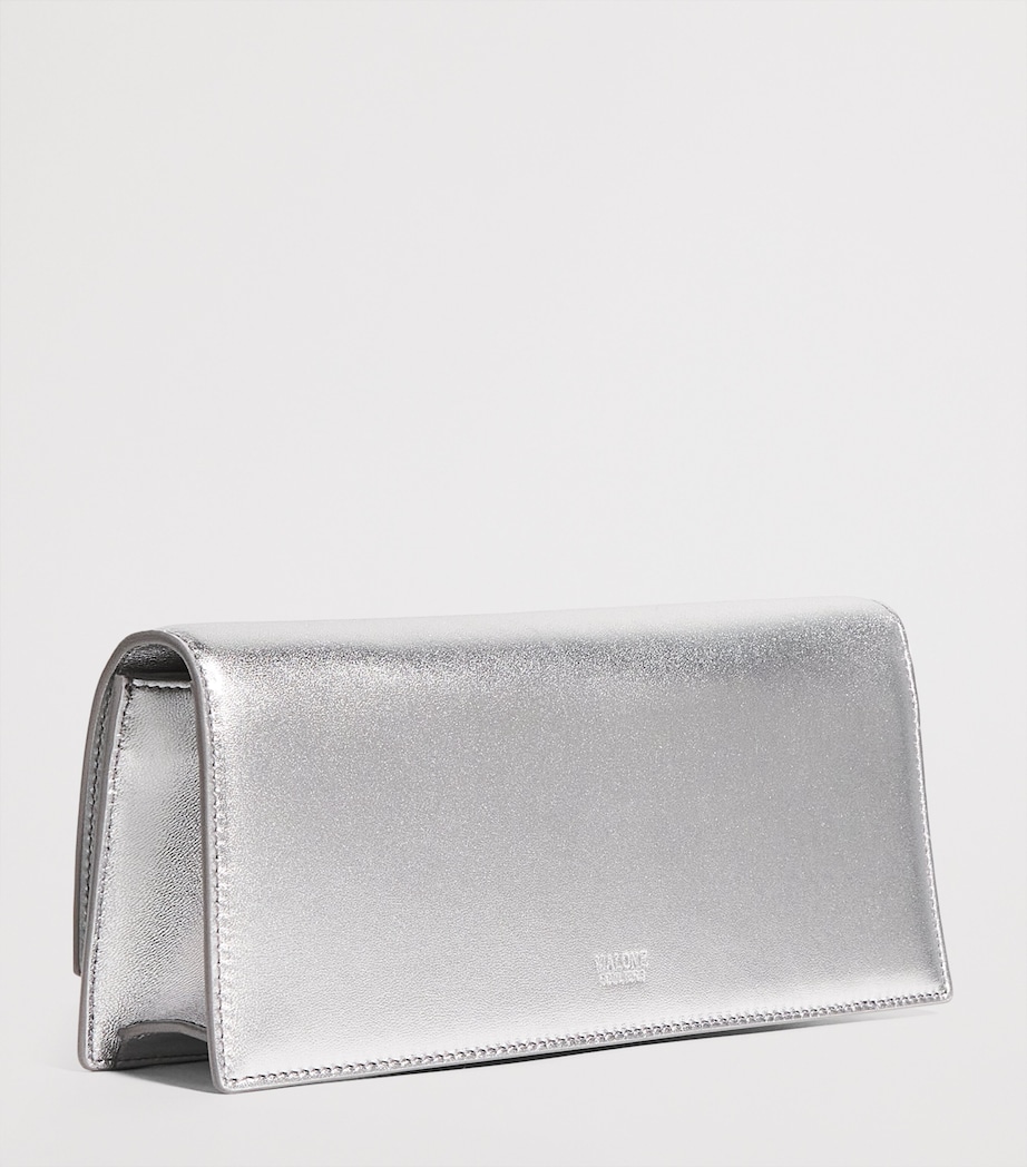 Leather Vivien Clutch Bag SILVER Image 3