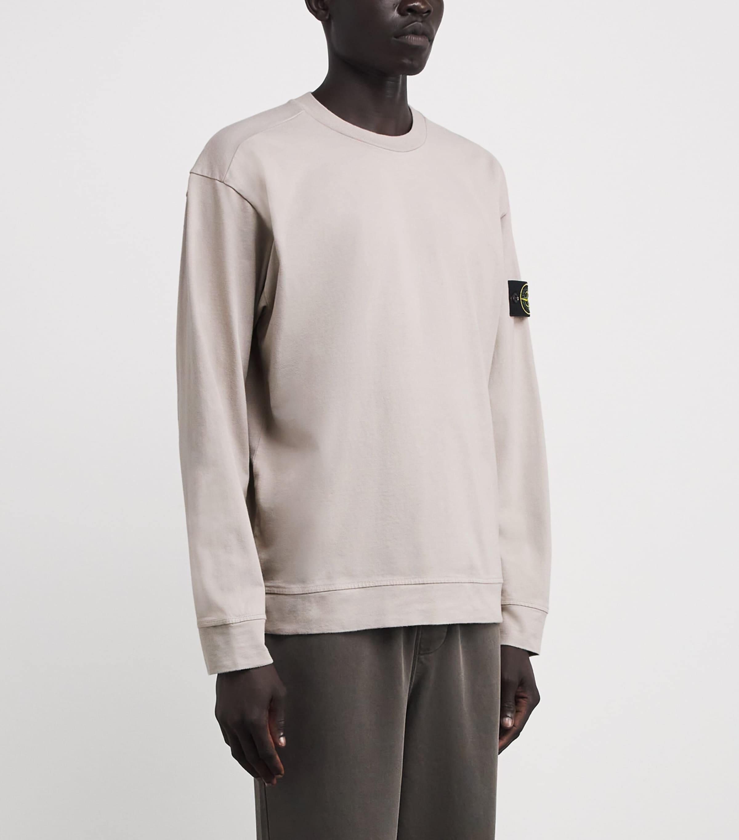 Stone Island Grey Cotton Compass Logo Sweatshirt | Harrods US