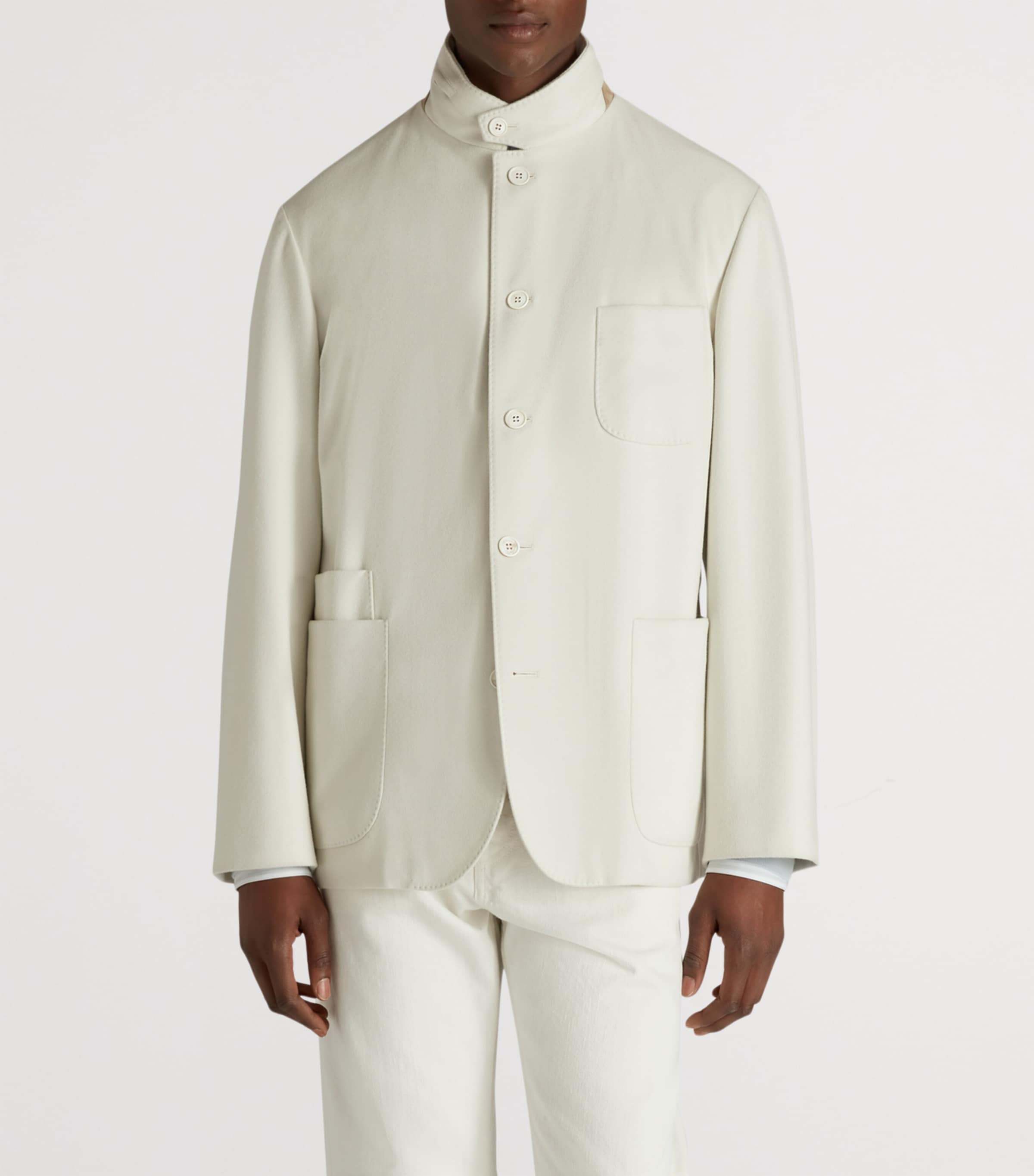 Cashmere-Blend Technical Jacket 100WHITE Image 4