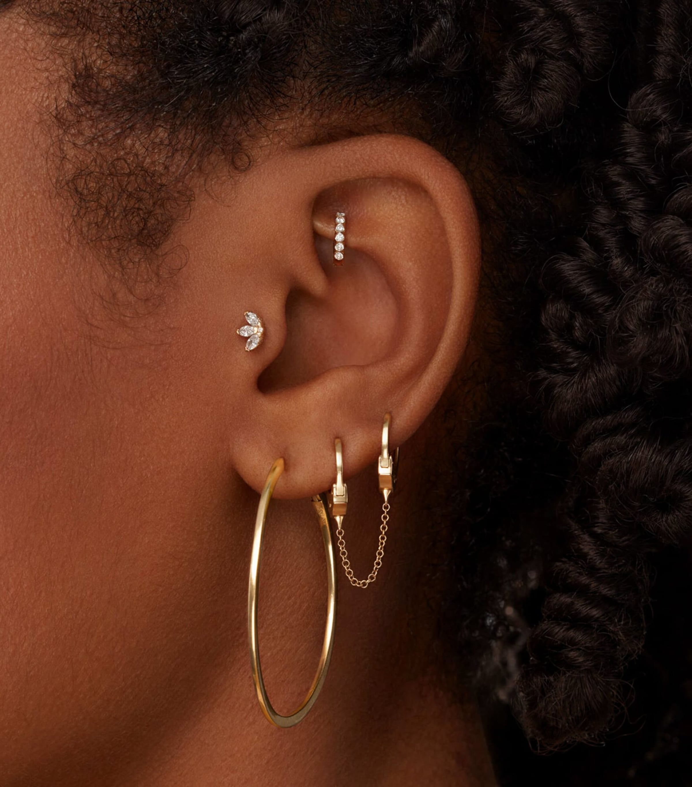 Maria Tash Yellow Gold Invisible Set Diamond Eternity Hoop Earring (5mm) Yellow Gold Image 2