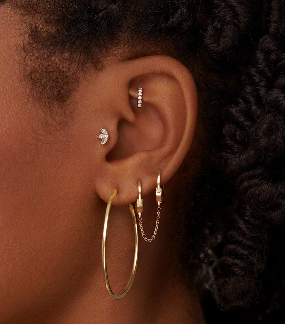Maria Tash Yellow Gold Invisible Set Diamond Eternity Hoop Earring (5mm) Yellow Gold Image 2