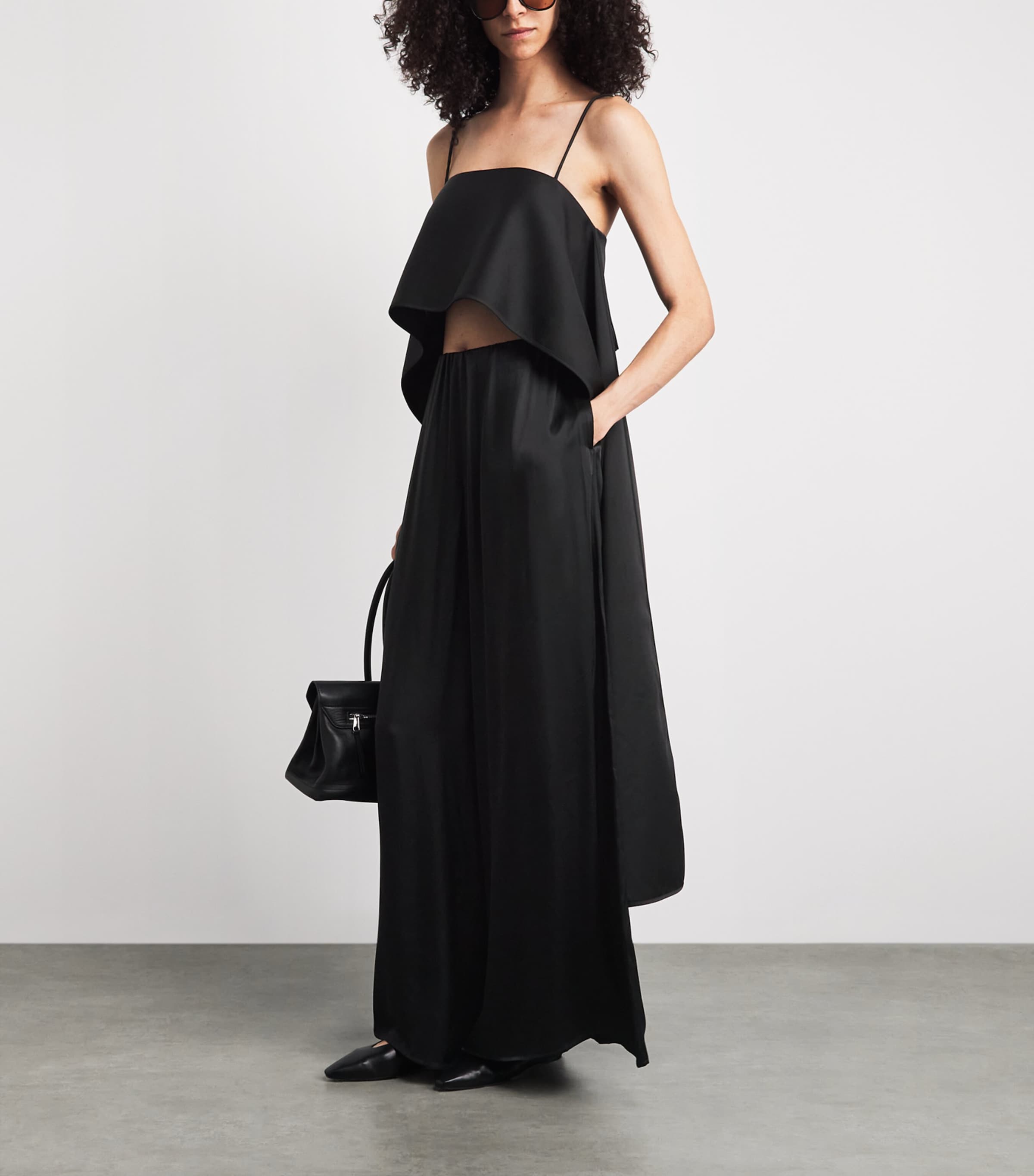CAMILLA AND MARC Satin Wide-Leg Mirage Trousers Black Dblk Image 2