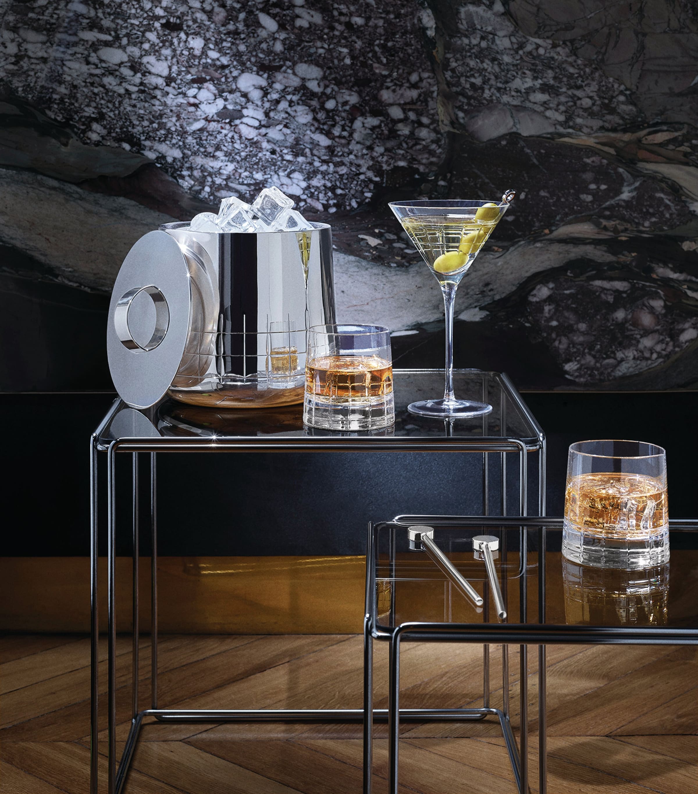 Silver-Plated Graphik Insulated Ice Bucket SILVER Image 2