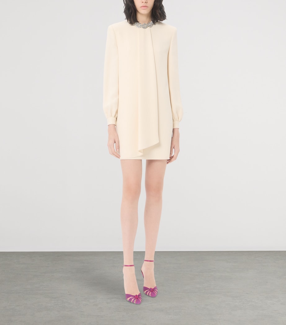 Valentino Womens Silk Cady Embroidered Mini Dress Image 2