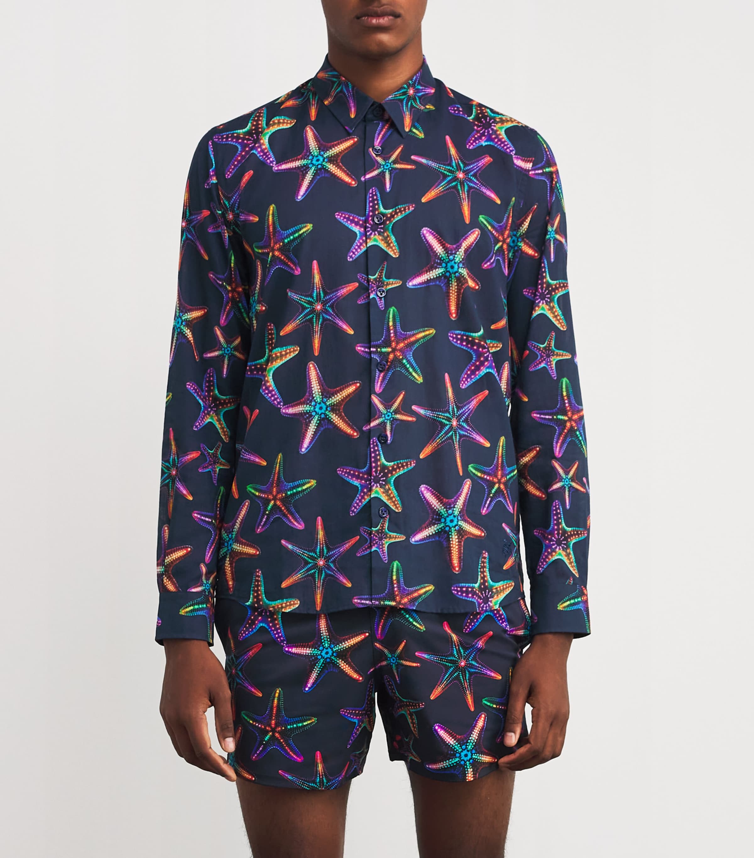 Cotton Disco Caracal Shirt 390-NAVY Image 3
