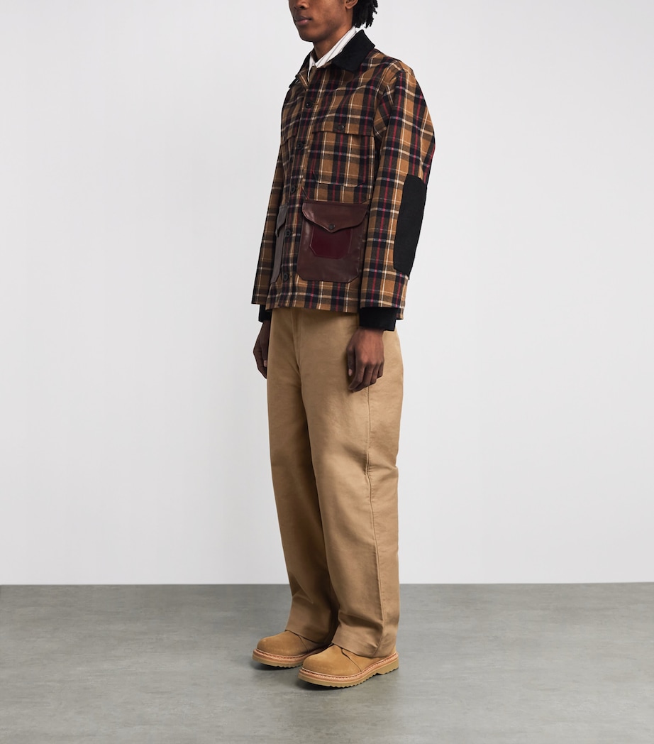 Cotton Wide-Leg Trousers BEIGE Image 2