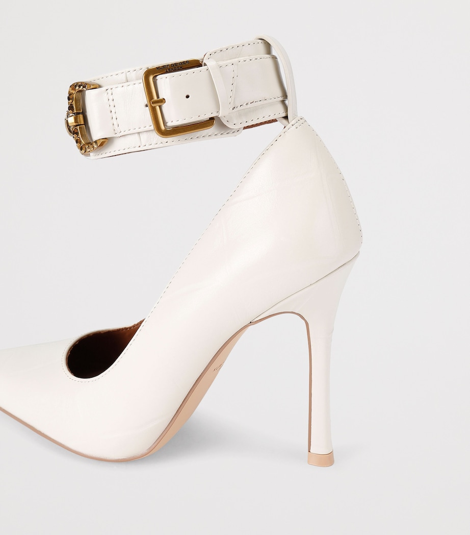 Kurt Geiger London Leather Croc-Embossed Mansion Pumps 105 Bone Image 2