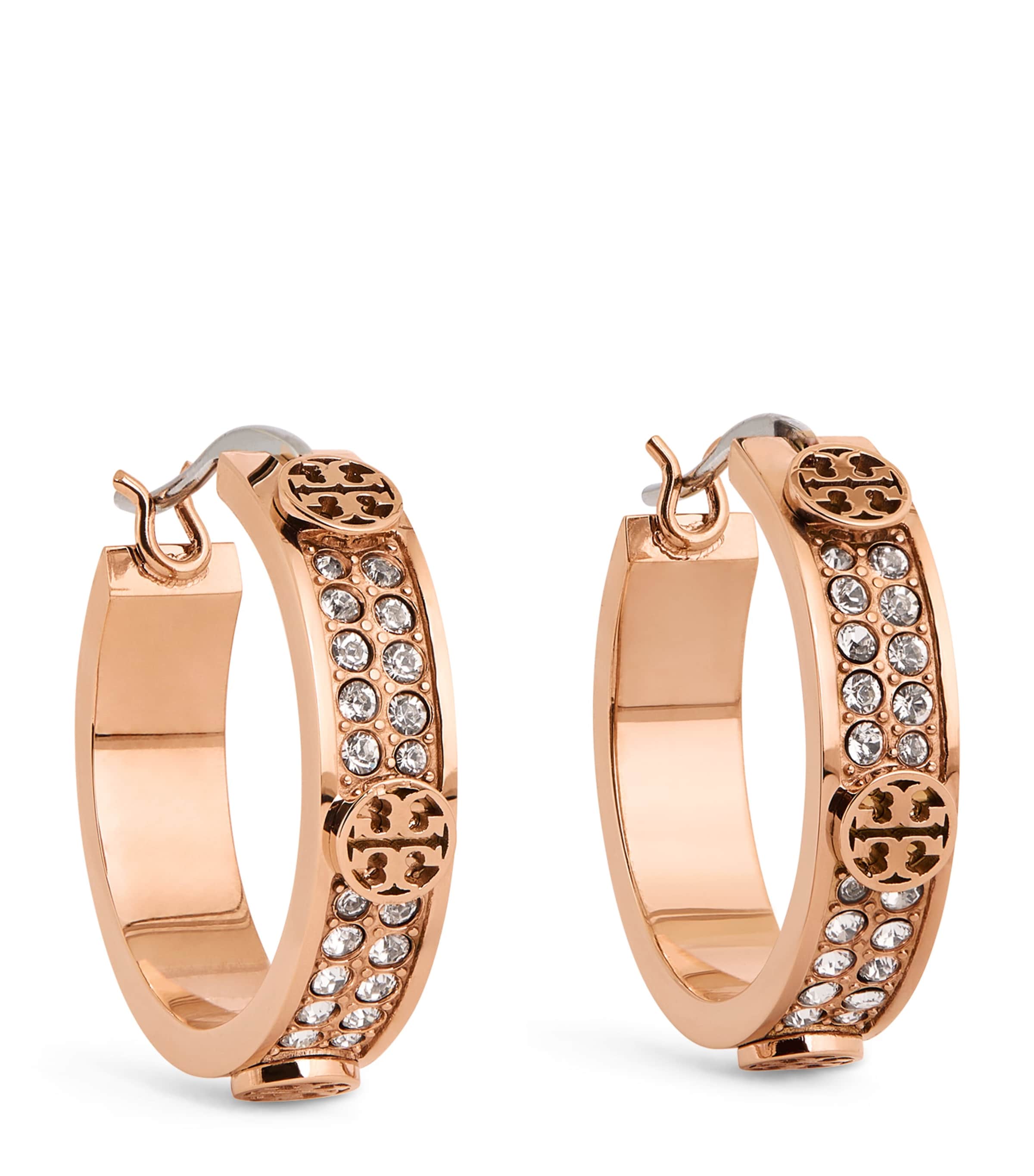 Small Icon Pavé Hoop Earrings ROSE GOLD / PINK Image 1