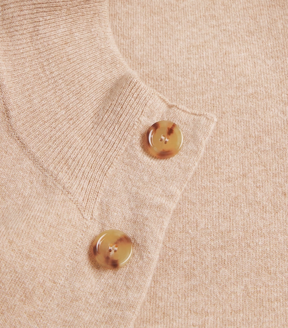 Wool-Blend High-Neck Cardigan 210BC BEIGE Image 5