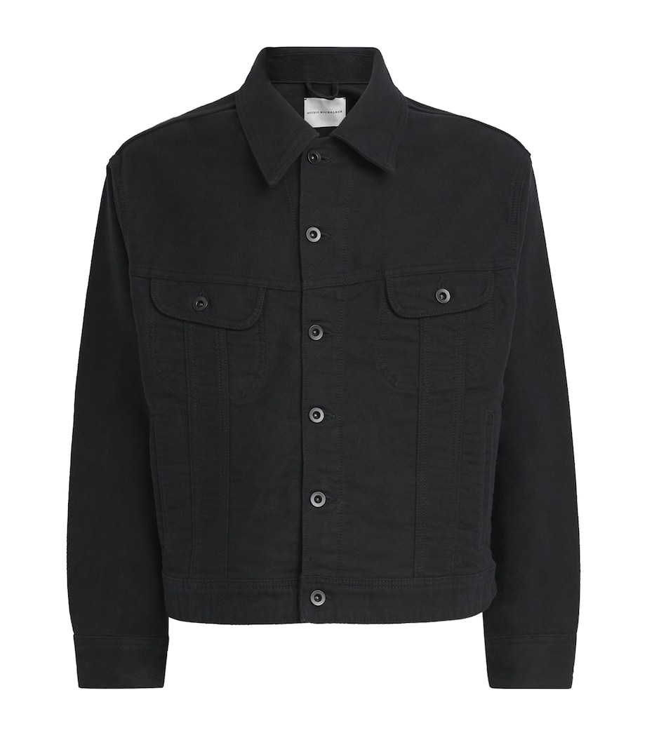 Studio Nicholson Mens Moleskin Derby Jacket Black Image 1