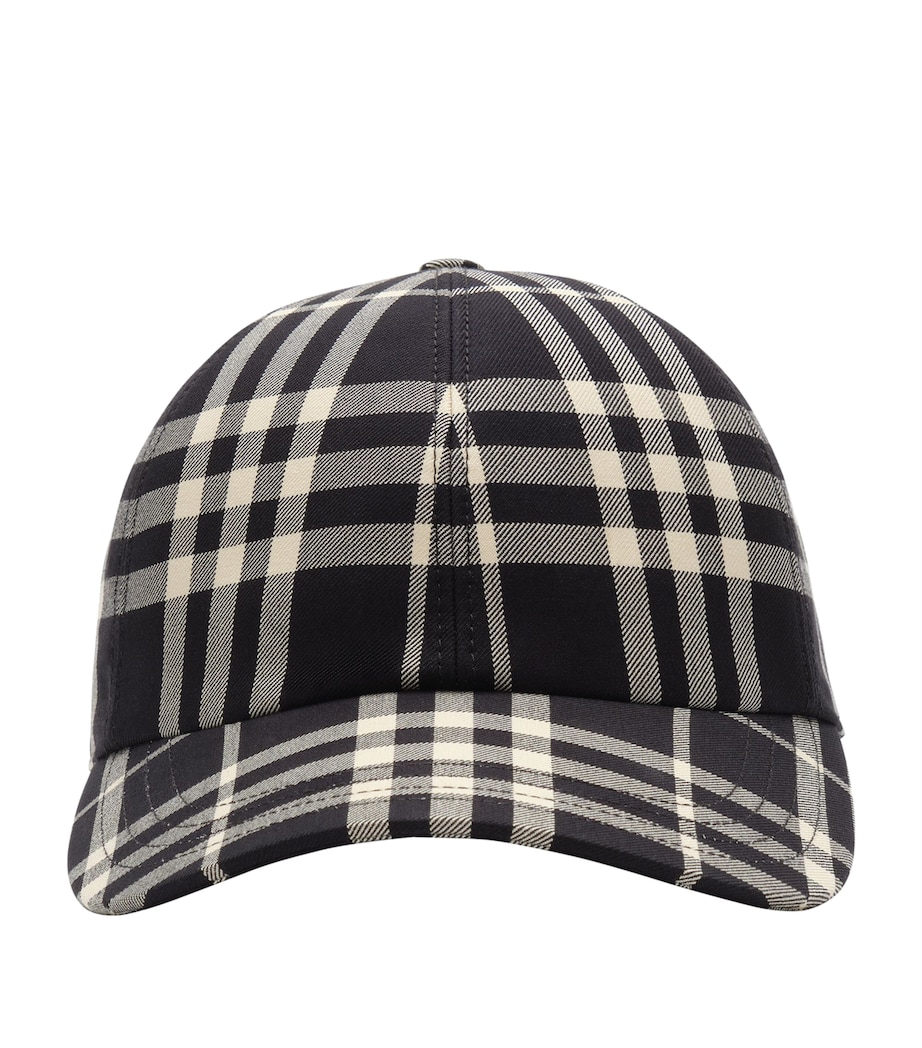 Burberry Cotton Check Baseball Cap Black/calico Ip Chk Image 1