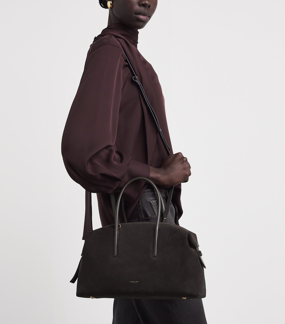 Medium Suede Stockholm Shoulder Bag DRK CHOC/DRK CHC F02 Image 5