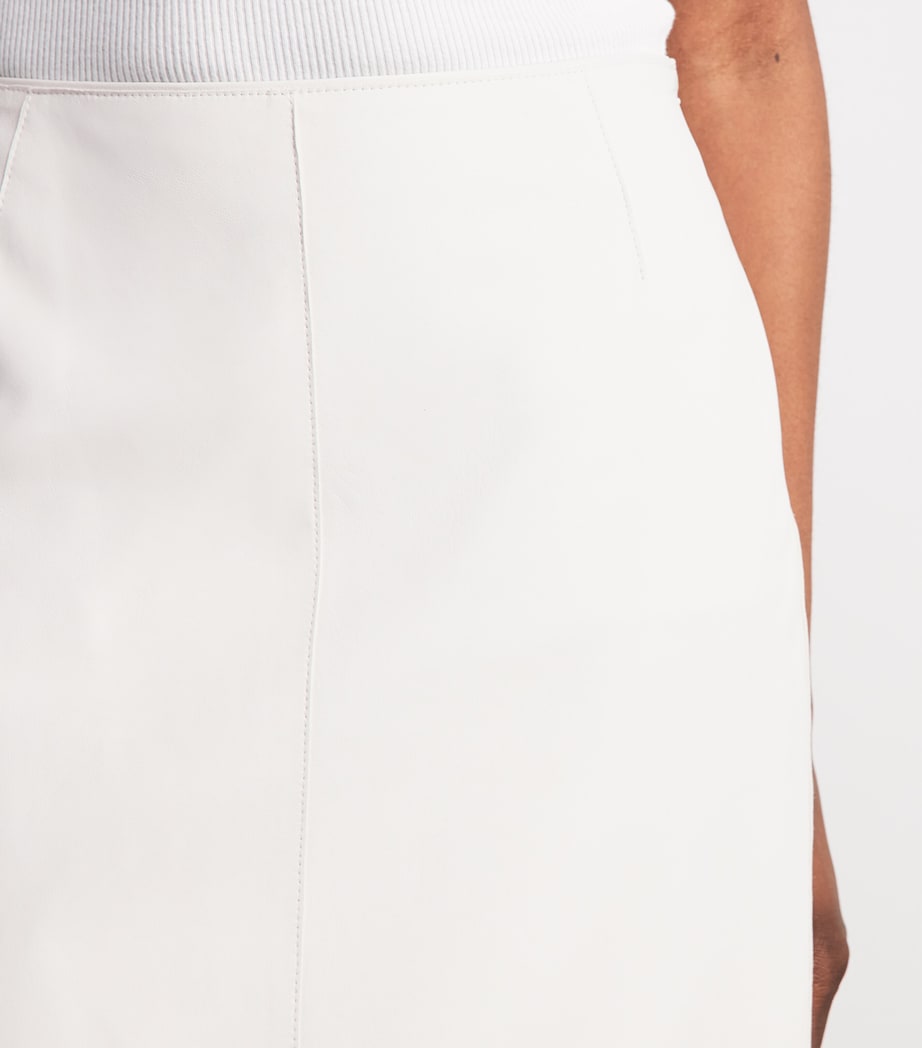 Lafayette 148 Womens Lambskin Midi Skirt White Image 3