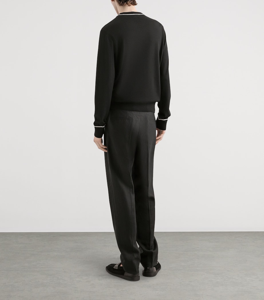 Wool Crew-Neck Sweater N0000-BLACK Image 5