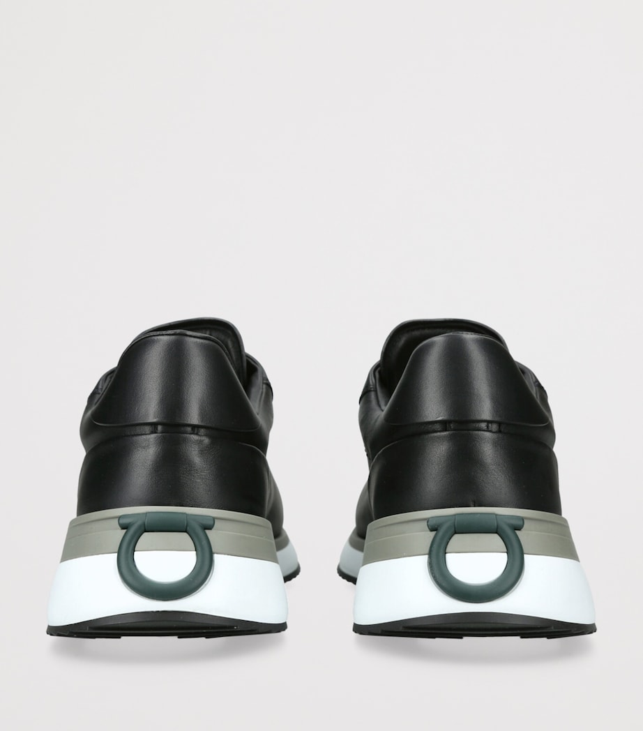 Salvatore Ferragamo Leather America 1 Sneakers Blk/white Image 2