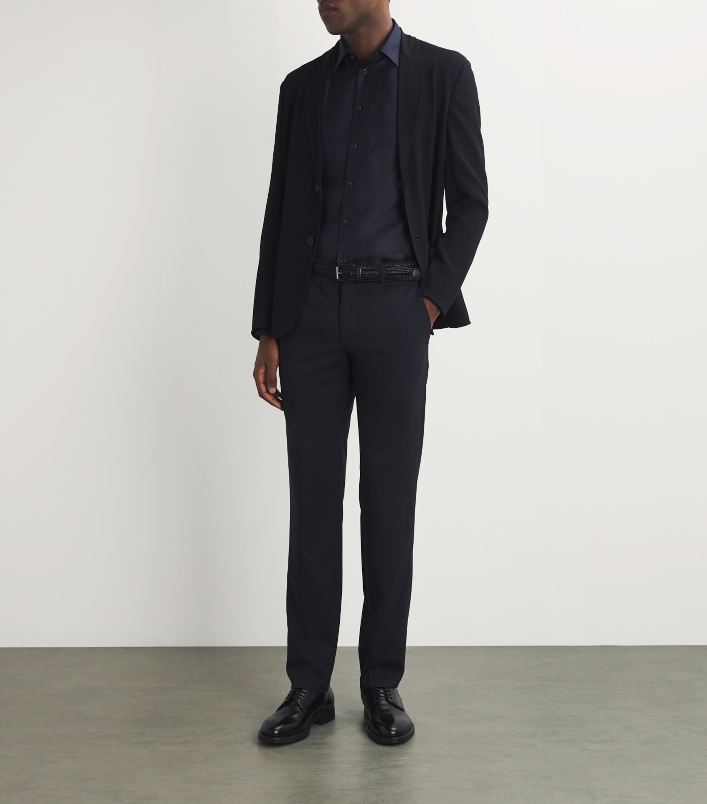 GIORGIO ARMANI パテントレザー スリッポン 黒 イタリア製 約27 Giorgio Armani Leather Derby Shoes | Black | FARFETCH