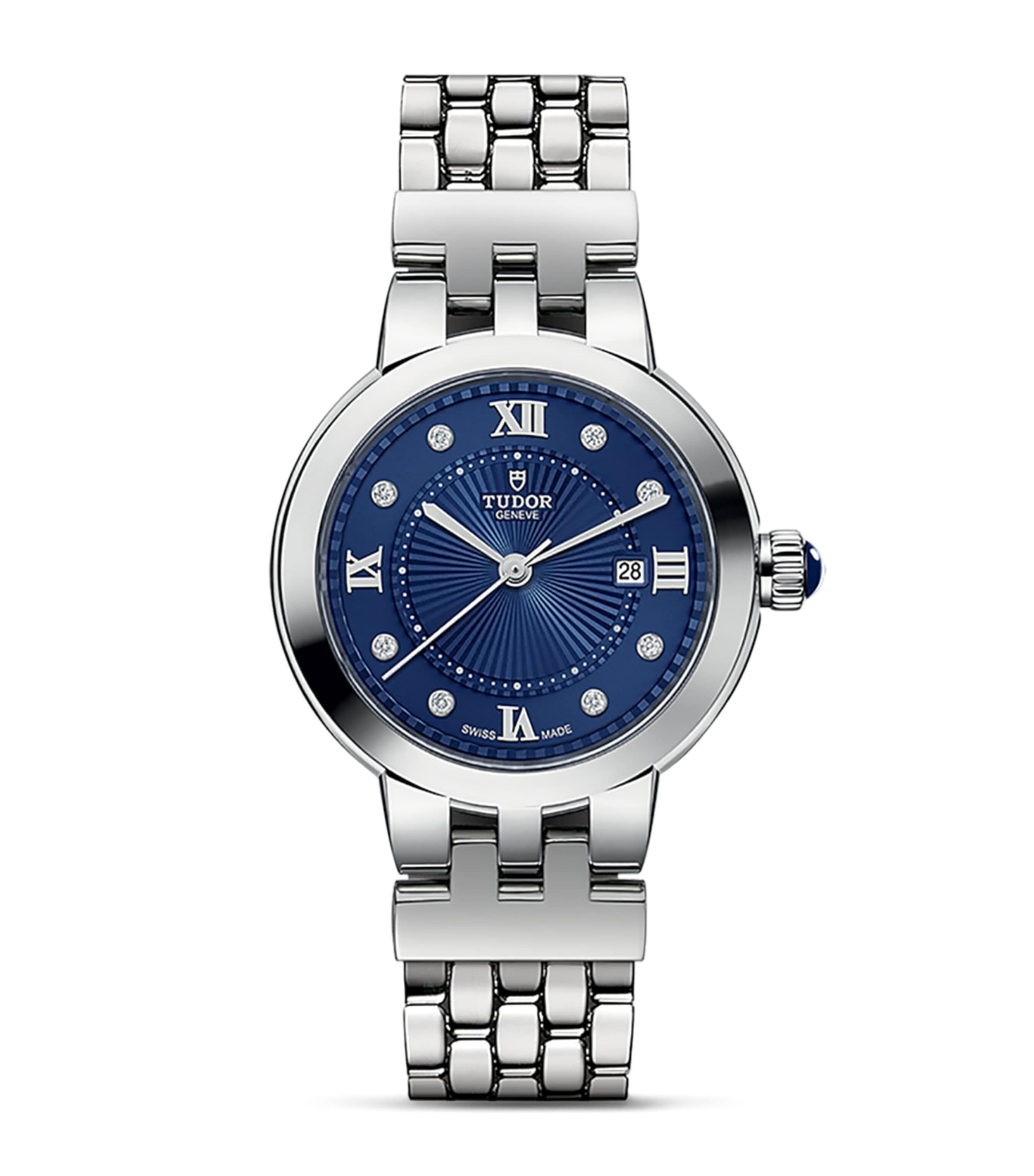 TUDOR Stainless Steel and Diamond Clair de Rose Watch 30mm Blue Image 1