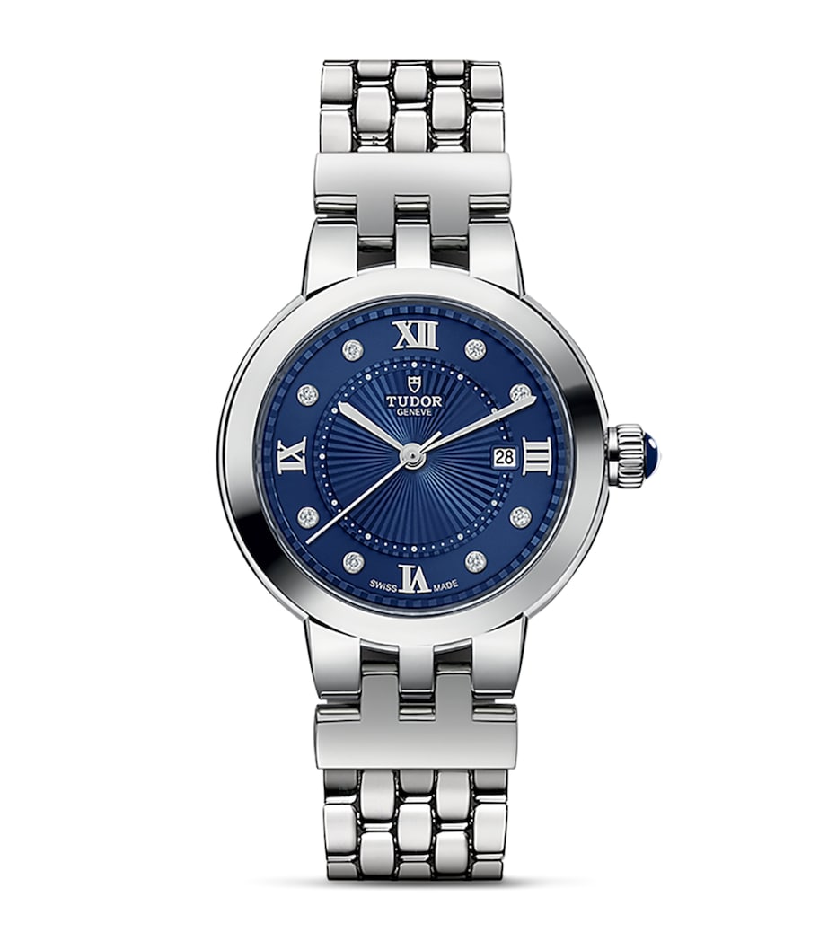 TUDOR Stainless Steel and Diamond Clair de Rose Watch 30mm Blue Image 1
