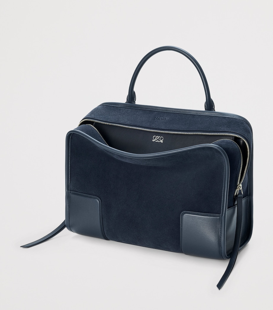 LOEWE Large Suede Amazona 180 Top-Handle Bag Deep Navy Image 2