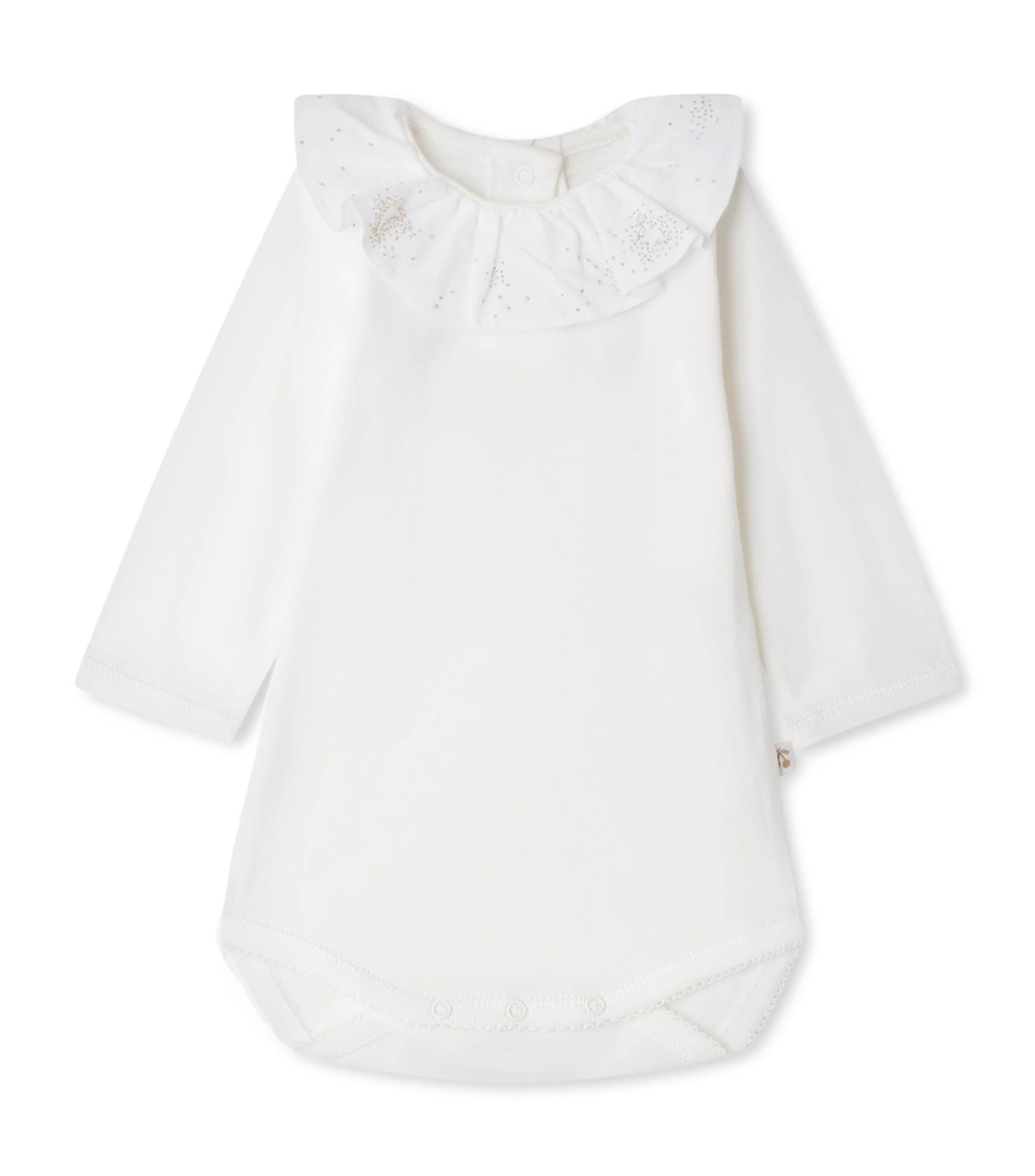 Organic Cotton Embroidered June Bodysuit (1-24 Months) BLANC LAIT Image 1