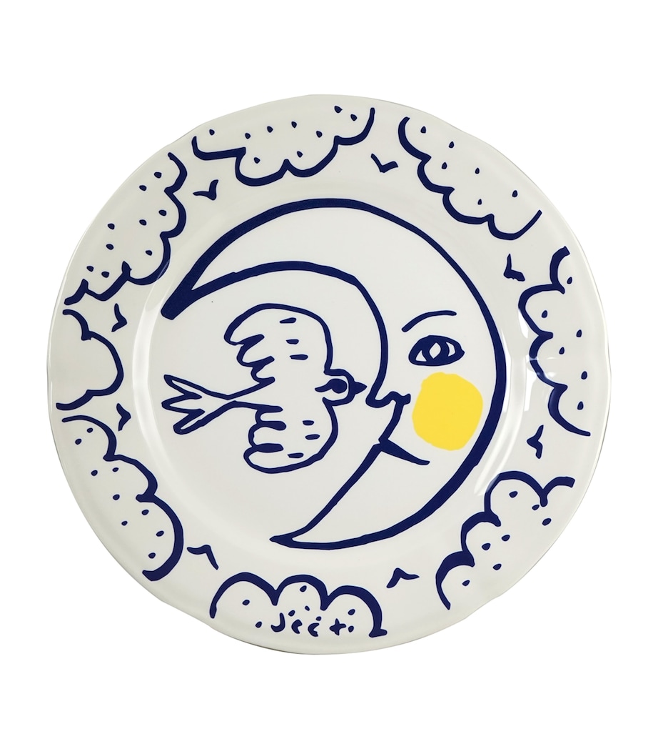 Set of 6 L'Archipel Sentimental Dinner Plates (27cm) WHITE, BLUE Image 1