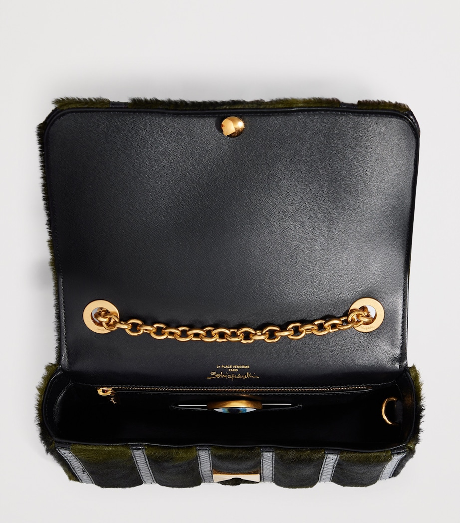 Pony Hair-Snakeskin Schiap Shoulder Bag 613 DARK GREEN Image 4