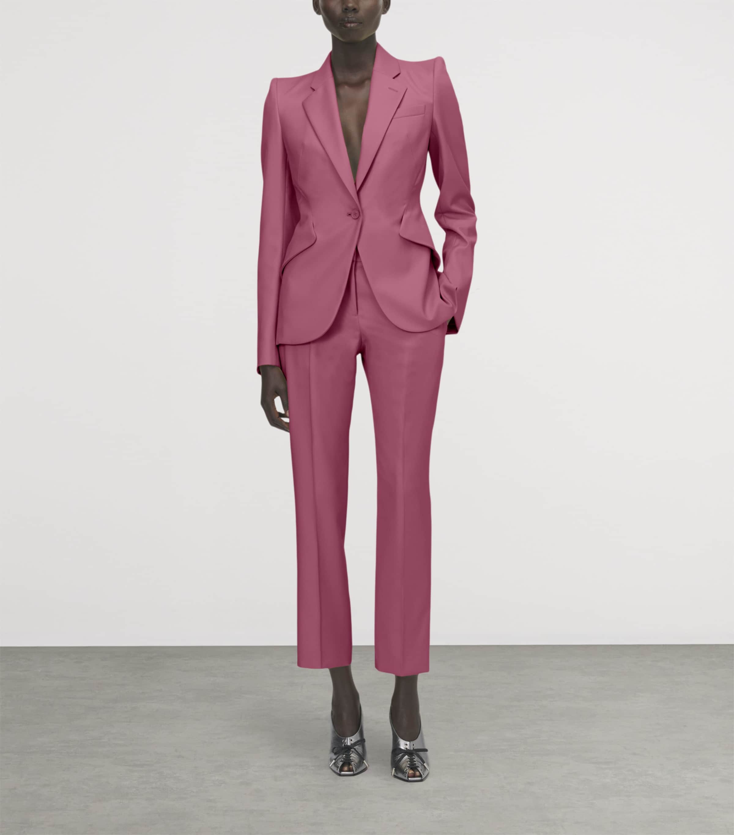 McQueen Womens Wool Single-Breasted Jacket Image 2