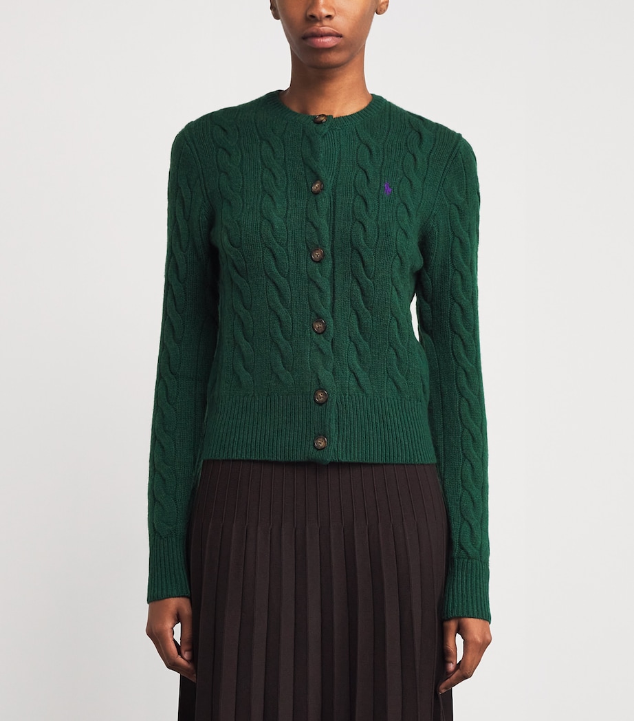 Wool-Cashmere Cable-Knit Cardigan CASTLETON GREEN Image 3