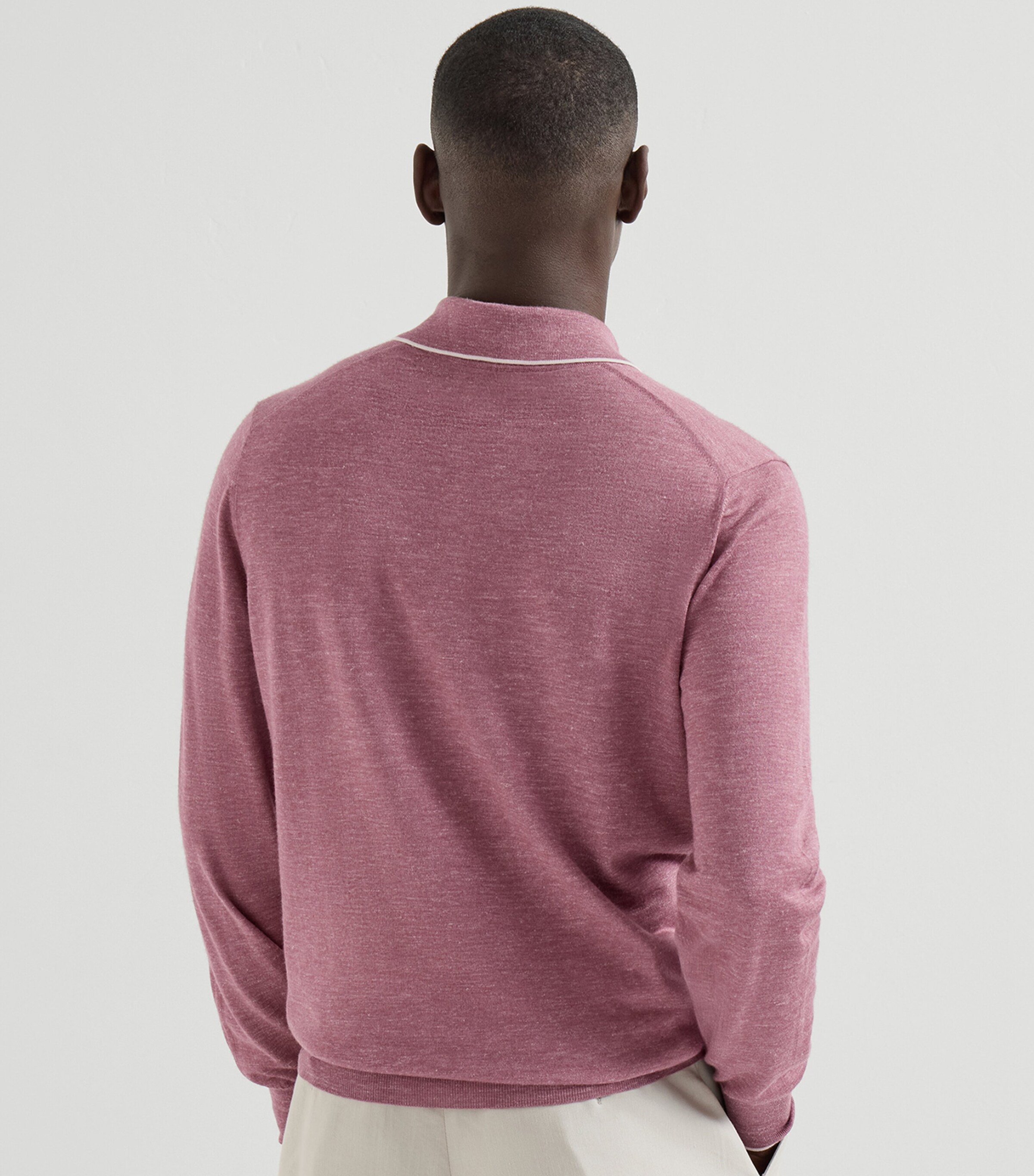 Brunello Cucinelli Mens Cashmere-Silk-Hemp Polo Shirt Image 5
