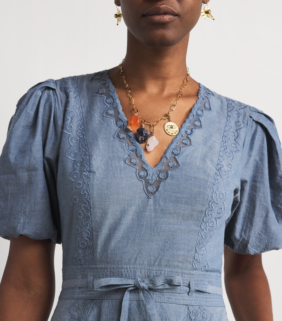 Embroidered Camila Mini Dress CHB CHAMBRAY Image 6