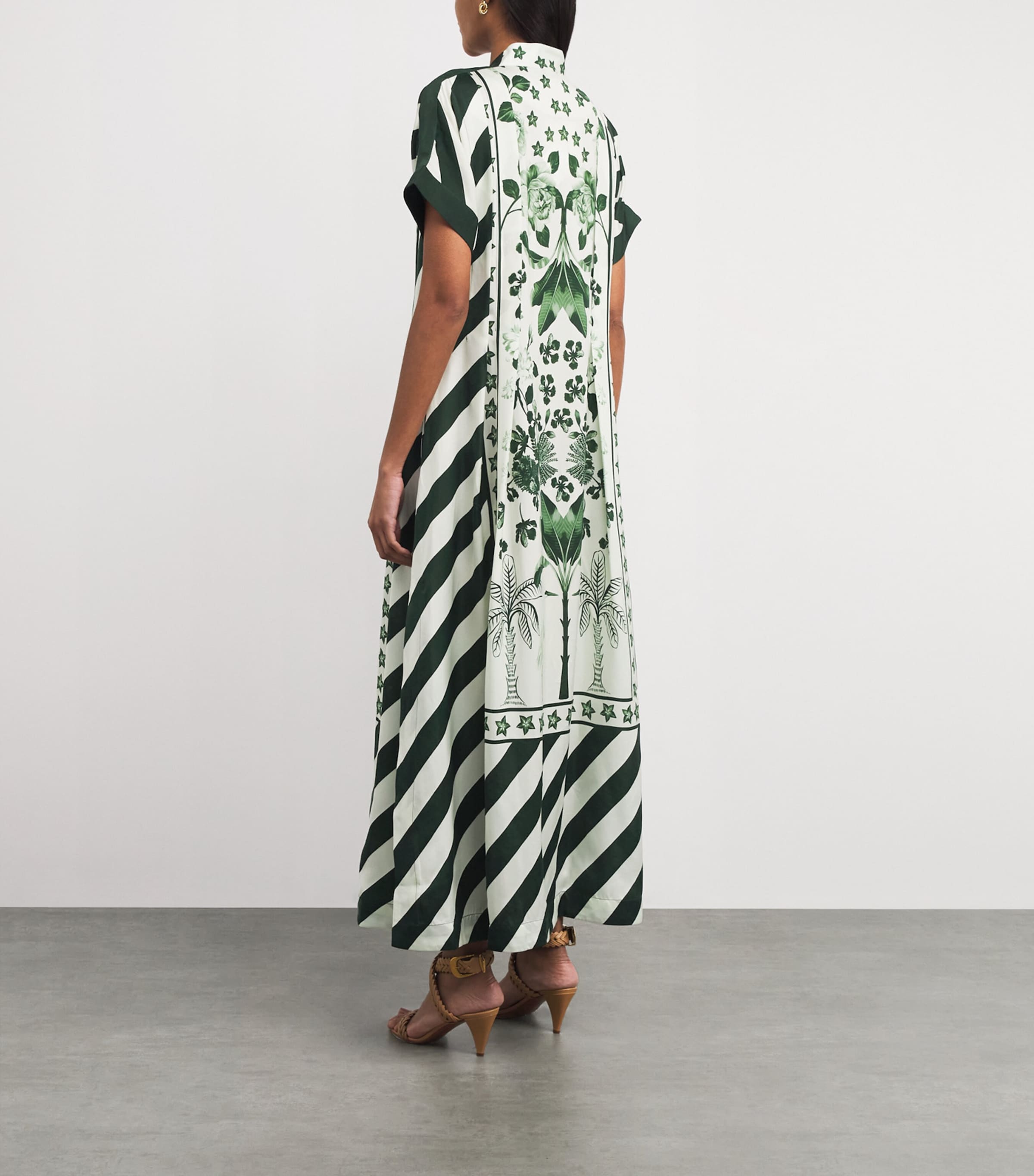 Floral Print Maxi Dress IVORY/EMERALD PALM Image 3