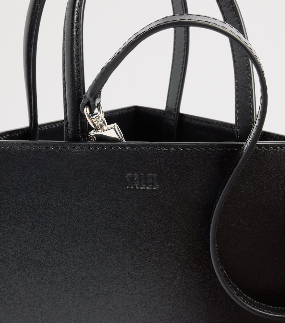 Talel Paris Leather Triangle Top-Handle Bag Black Image 6