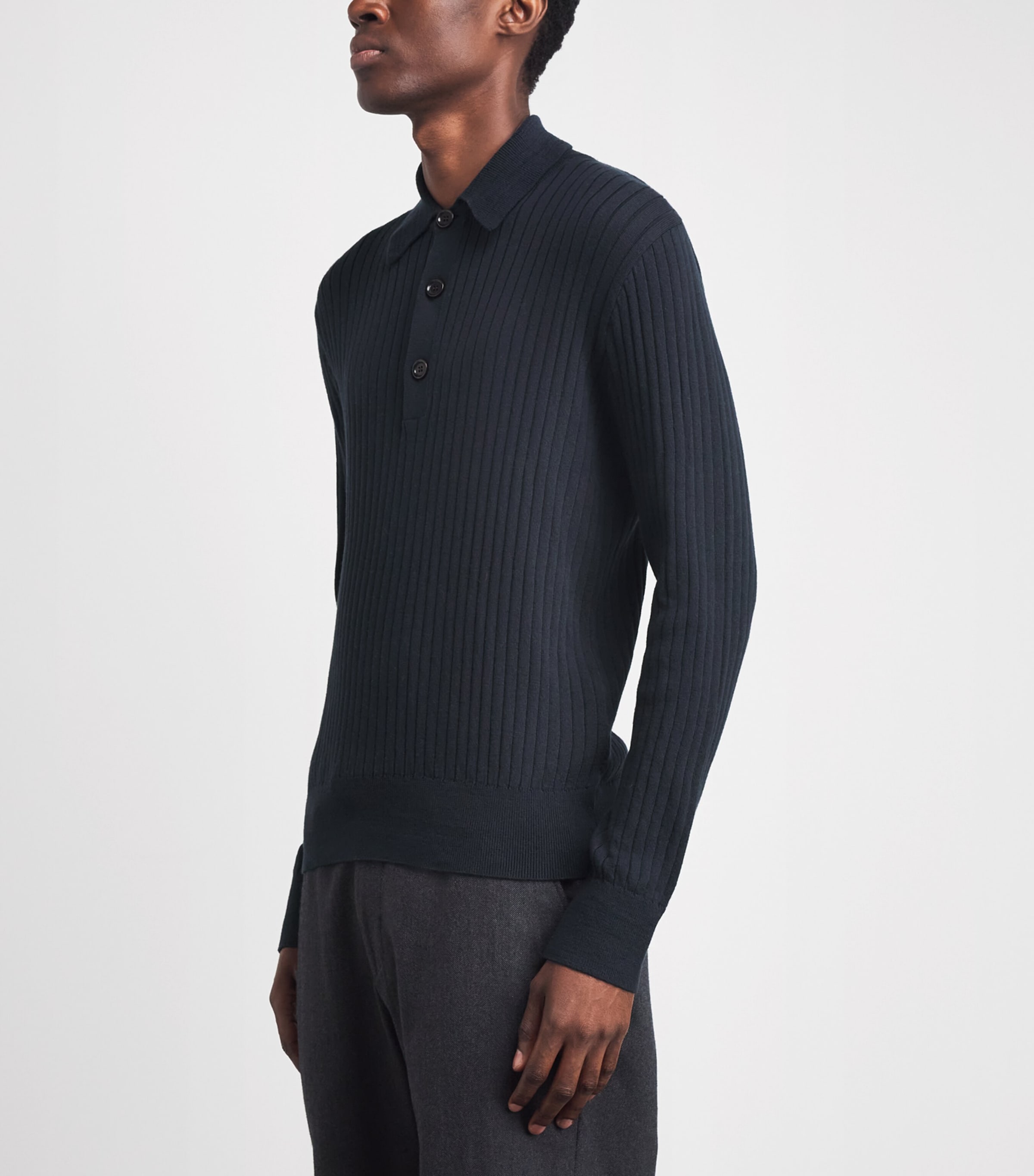 Oliver Spencer Mens Organic Cotton Pablo Polo Shirt Navy Image 4