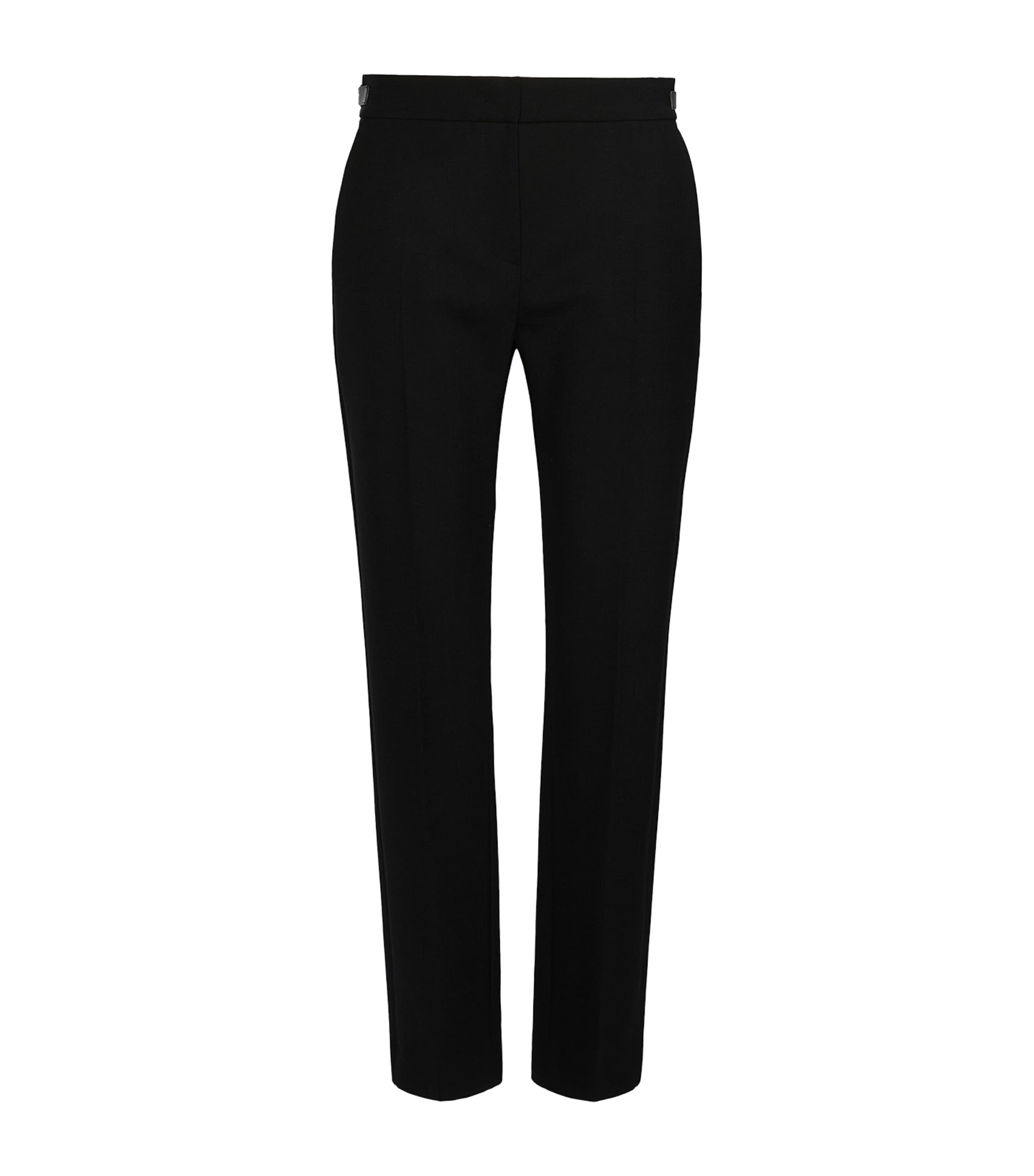 Max Mara Womens Wool-Blend Cropped Trousers Black Image 1