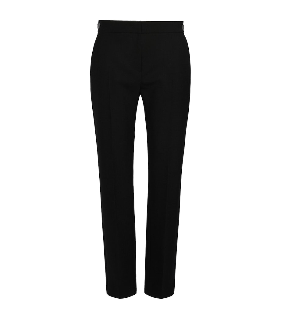Max Mara Womens Wool-Blend Cropped Trousers Black Image 1