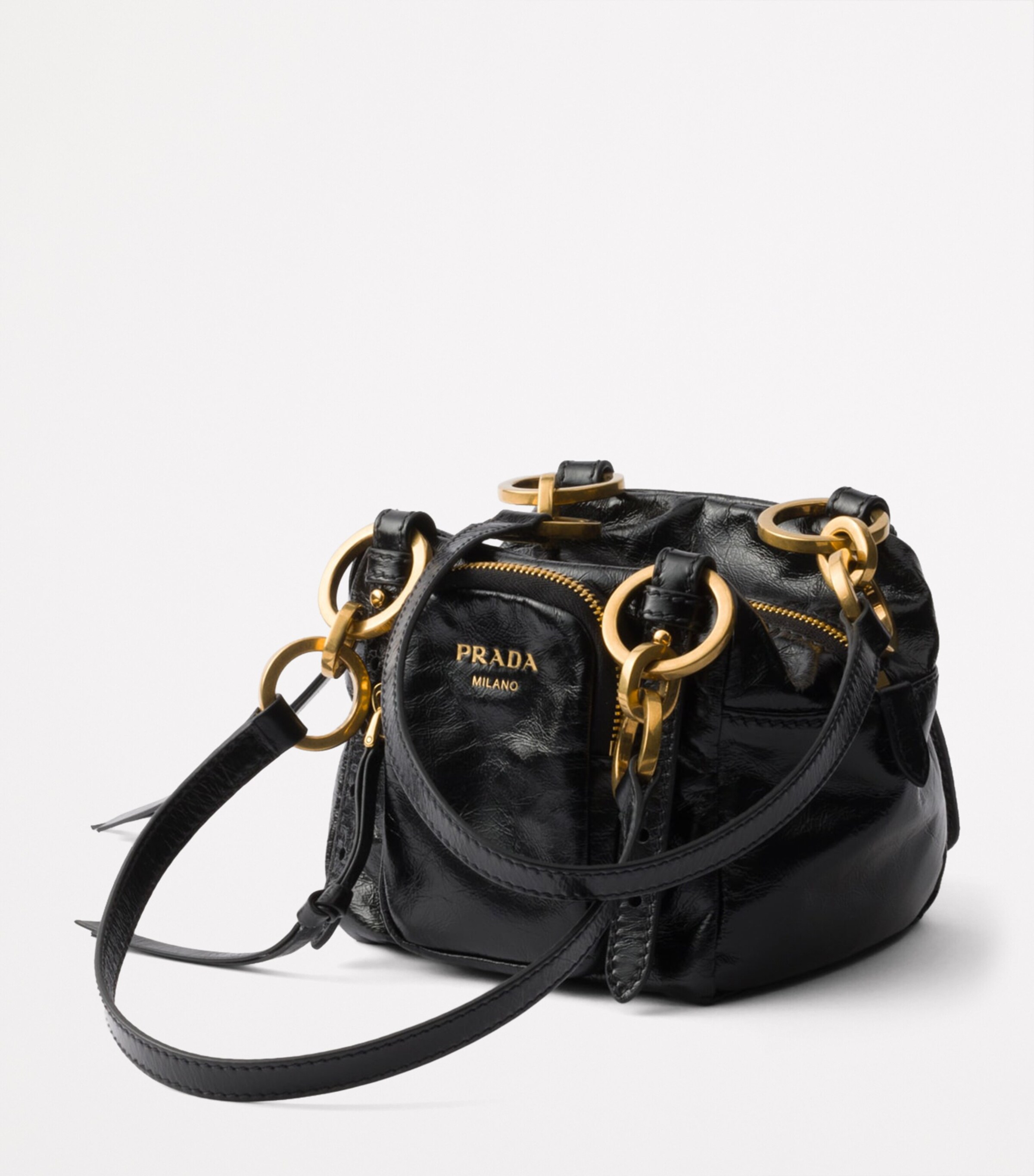 Leather Dangle Top-Handle Bag F0002 Image 2