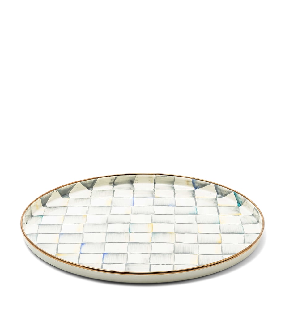 Sterling Check Round Tray (37cm) GREY Image 1