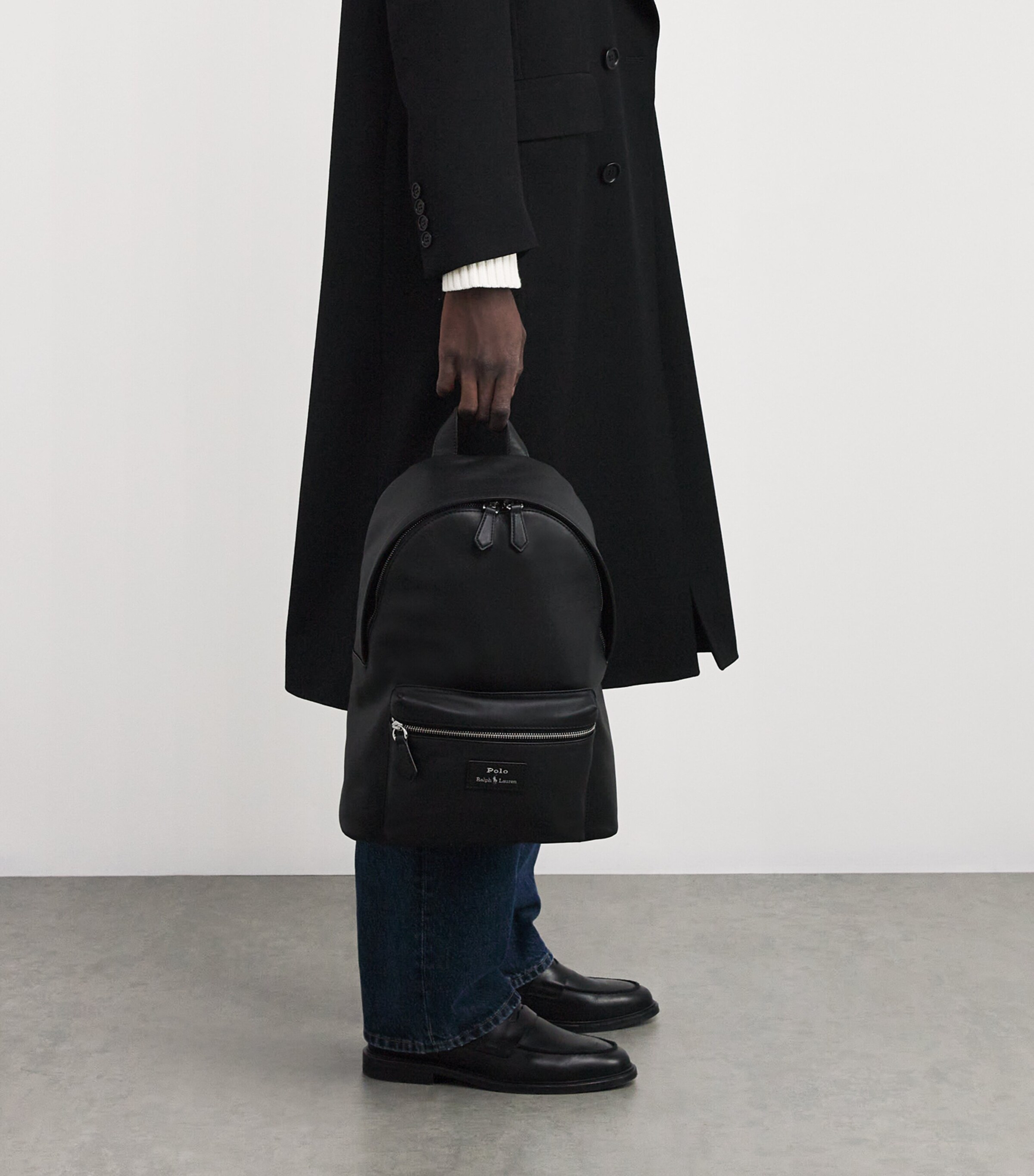 Polo Ralph Lauren Leather Logo Backpack Black Image 5