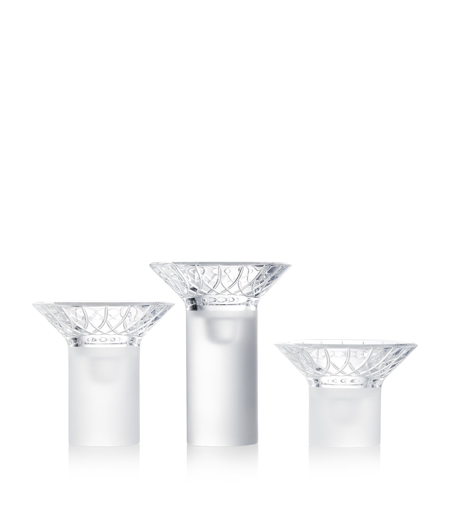Crystal Lismore Arcus Candlesticks (Set of 3) CLEAR Image 1