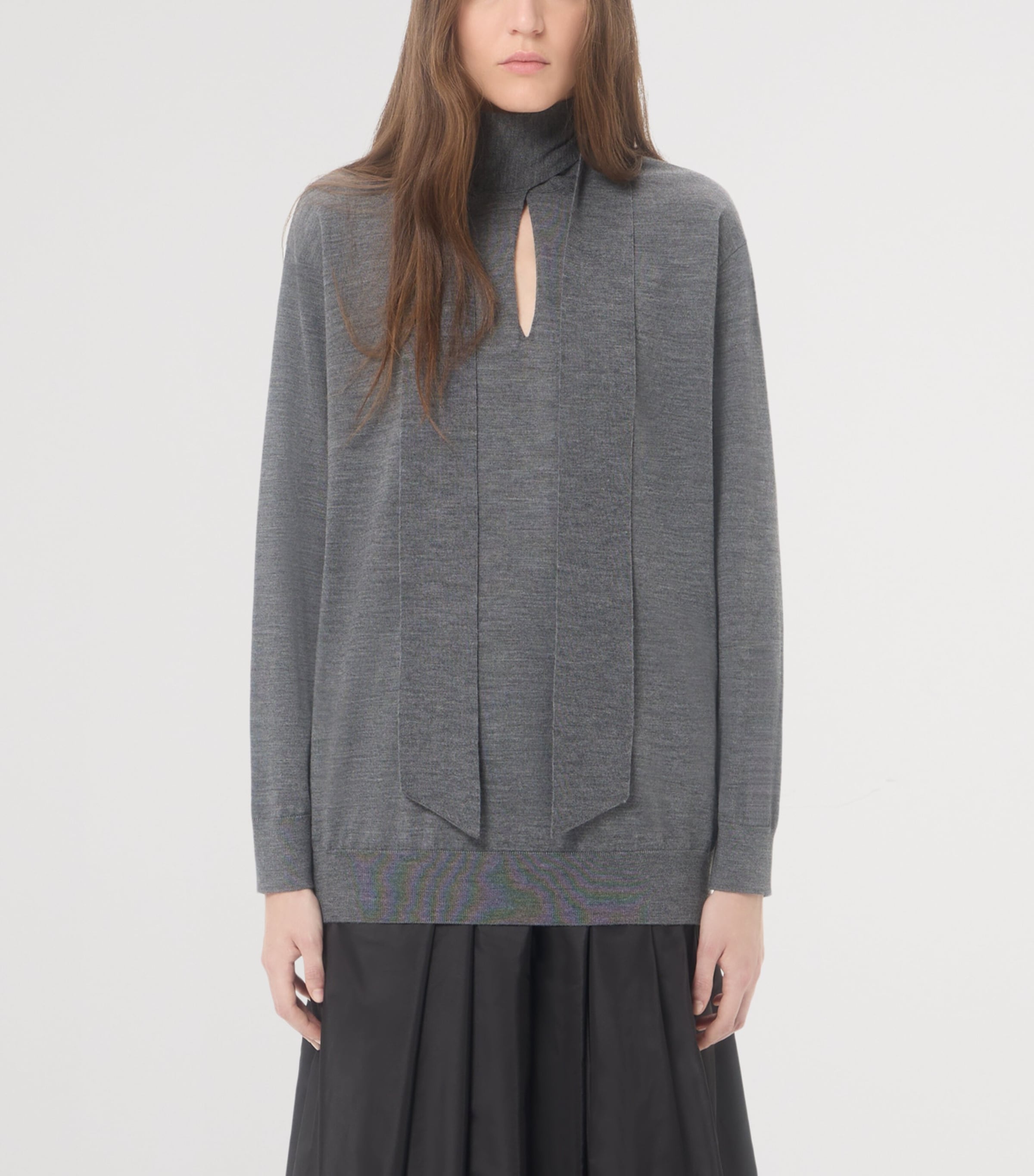 Valentino Womens Wool Tie-Neck Sweater Image 3