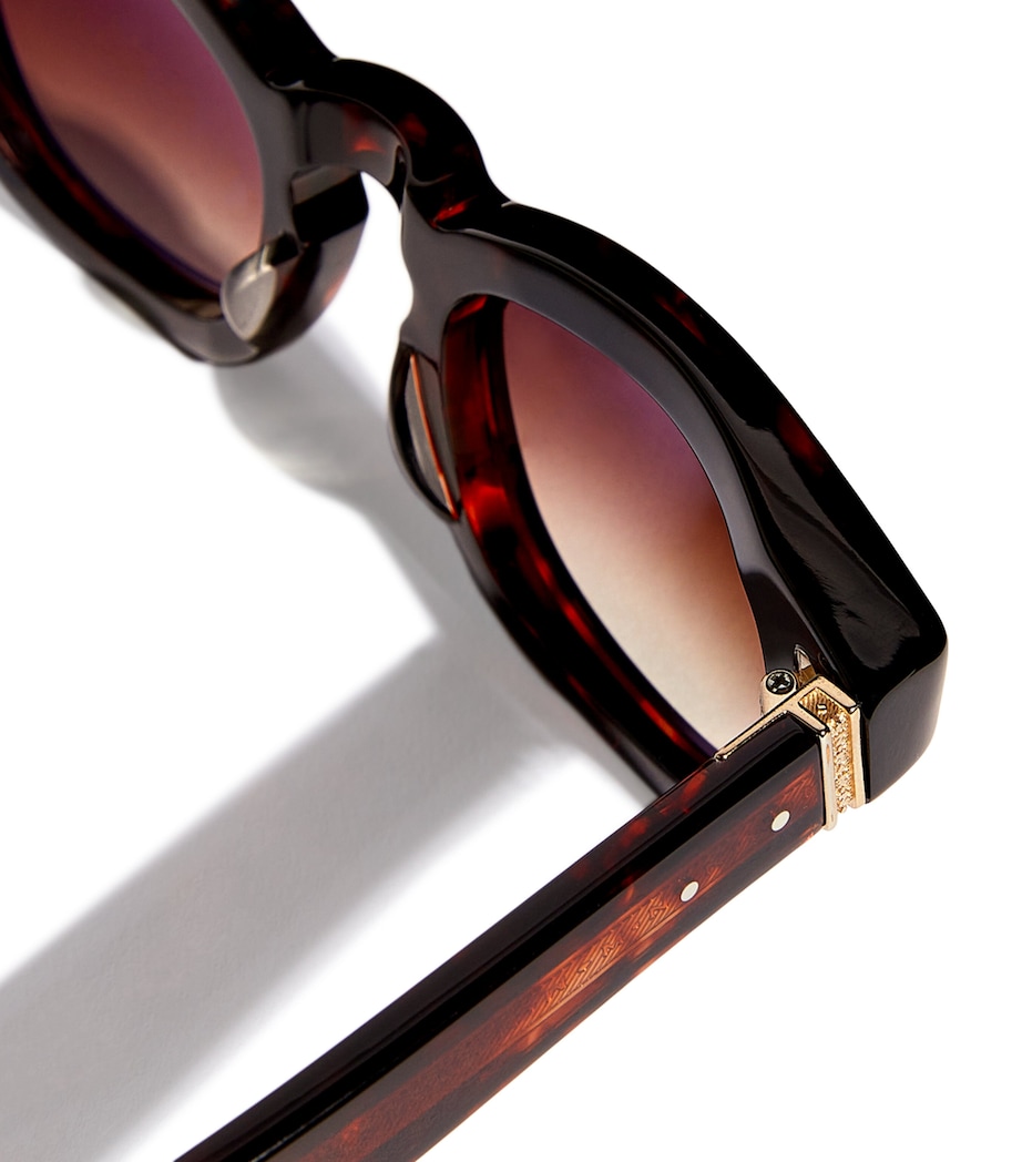 Round Sunglasses DARK BROWN DEMI Image 5