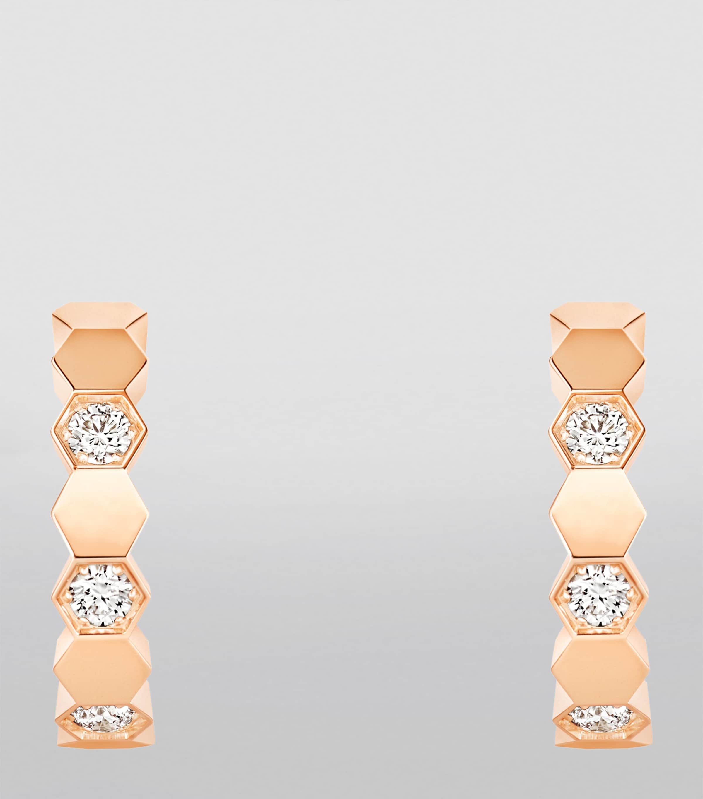 Rose Gold and Diamond Bee de Chaumet Hoop Earrings PINK GOLD Image 3