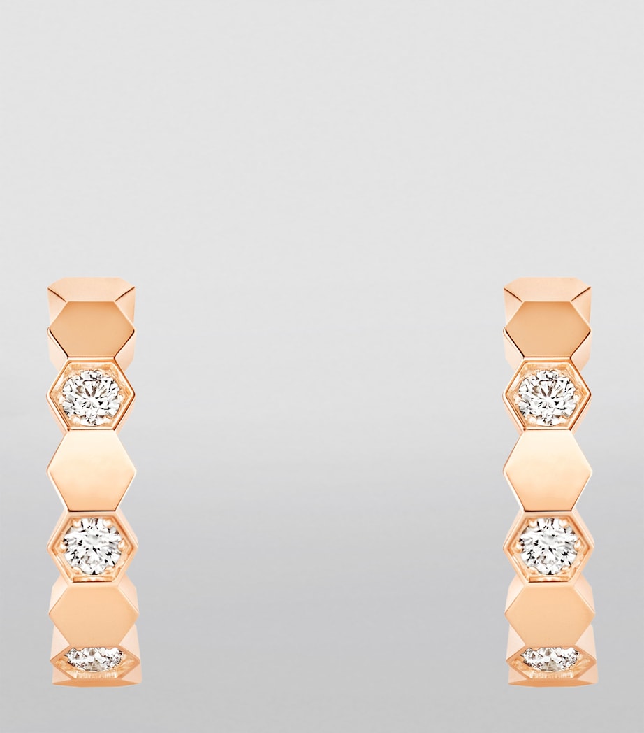 Rose Gold and Diamond Bee de Chaumet Hoop Earrings PINK GOLD Image 3