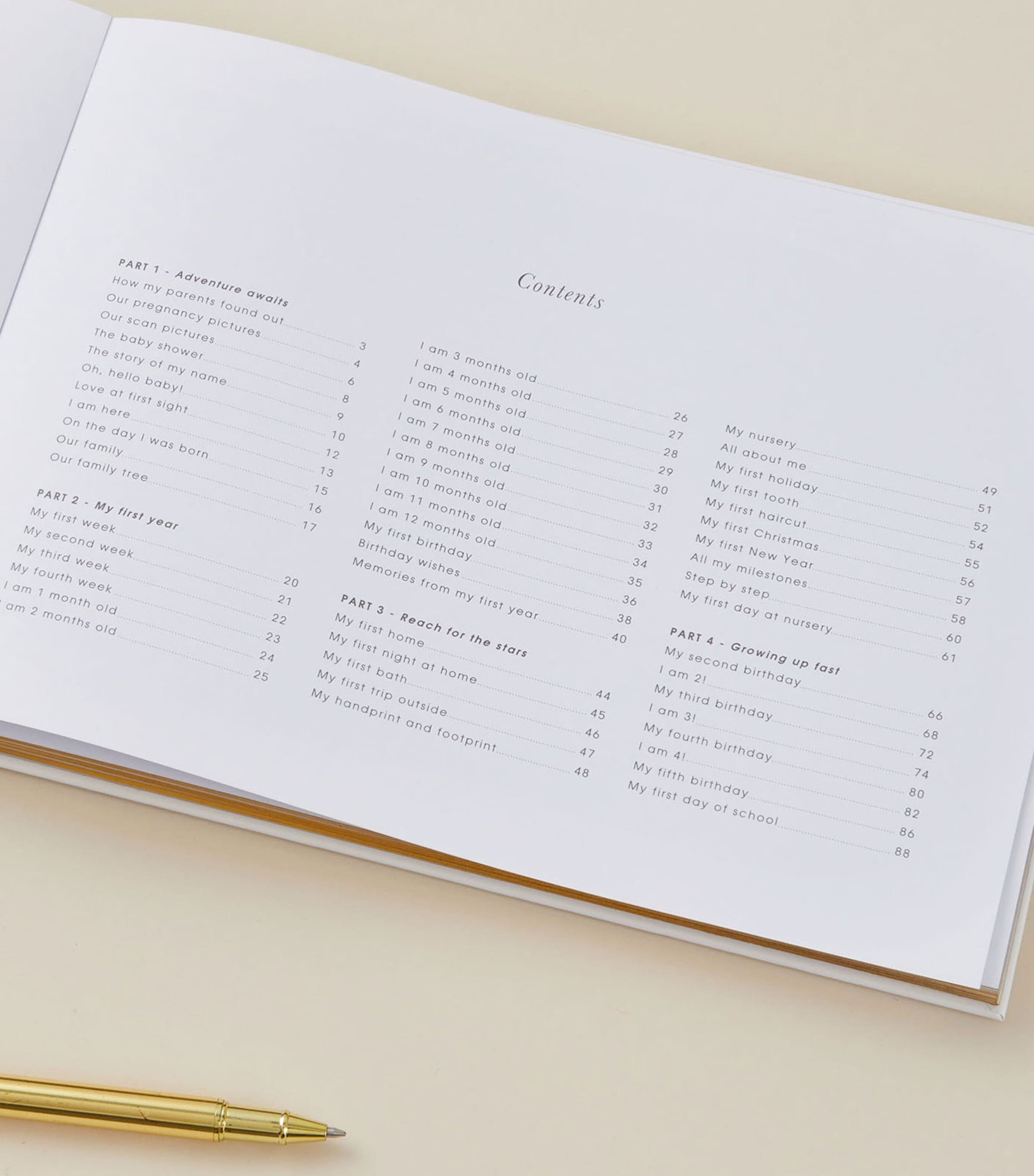 My Baby Memory Book WHITE, GOLD Image 3