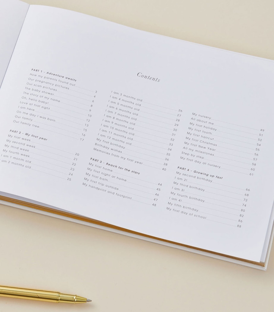 My Baby Memory Book WHITE, GOLD Image 3